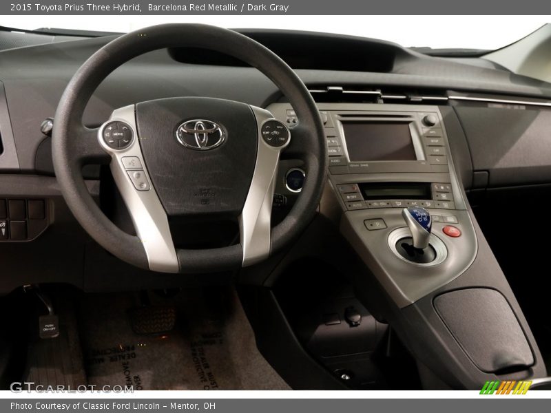 Barcelona Red Metallic / Dark Gray 2015 Toyota Prius Three Hybrid