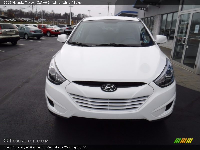 Winter White / Beige 2015 Hyundai Tucson GLS AWD