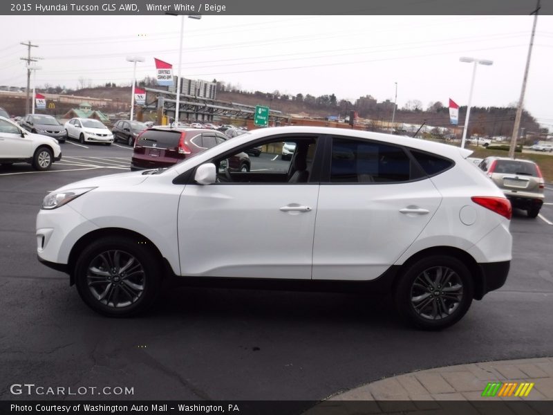 Winter White / Beige 2015 Hyundai Tucson GLS AWD