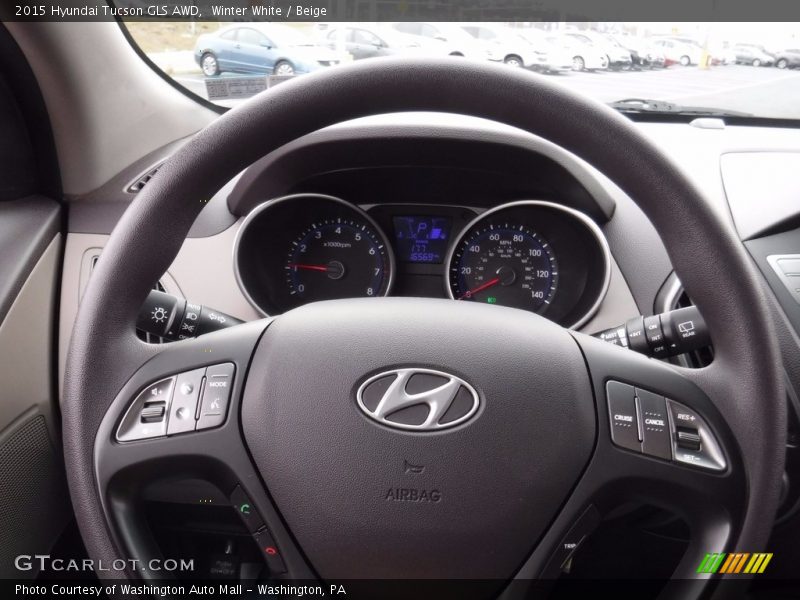Winter White / Beige 2015 Hyundai Tucson GLS AWD
