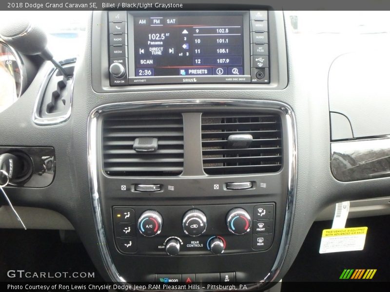 Billet / Black/Light Graystone 2018 Dodge Grand Caravan SE