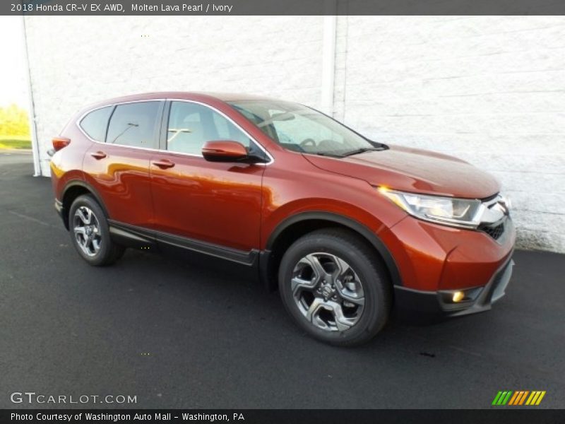 Molten Lava Pearl / Ivory 2018 Honda CR-V EX AWD