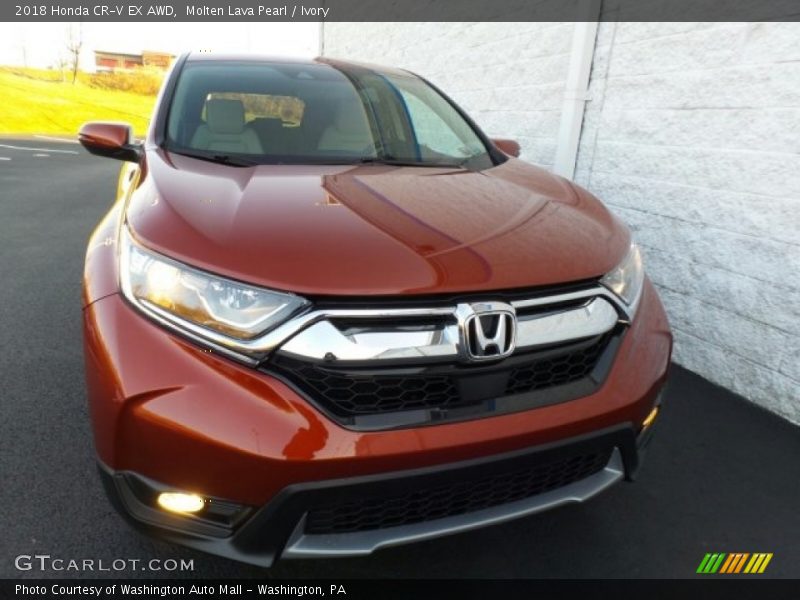 Molten Lava Pearl / Ivory 2018 Honda CR-V EX AWD
