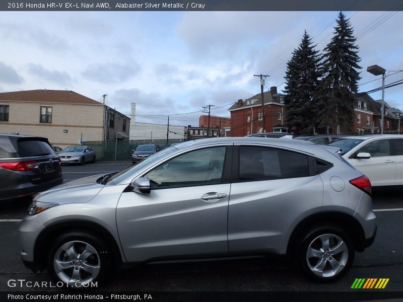 Alabaster Silver Metallic / Gray 2016 Honda HR-V EX-L Navi AWD