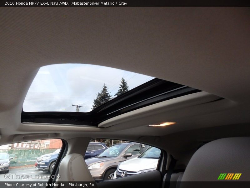 Alabaster Silver Metallic / Gray 2016 Honda HR-V EX-L Navi AWD
