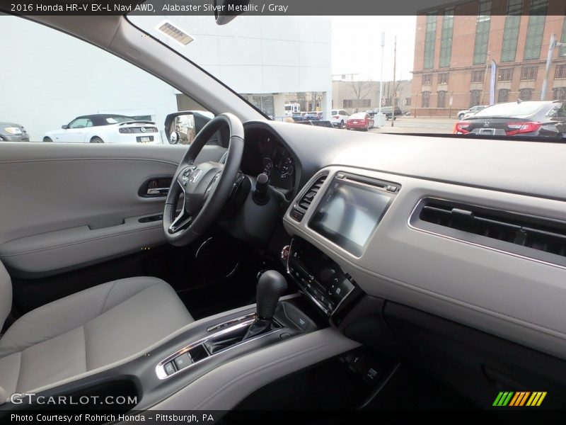 Alabaster Silver Metallic / Gray 2016 Honda HR-V EX-L Navi AWD