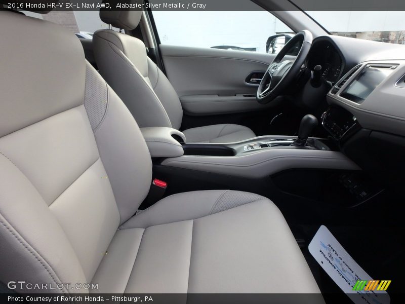 Alabaster Silver Metallic / Gray 2016 Honda HR-V EX-L Navi AWD