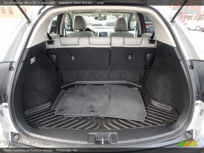Alabaster Silver Metallic / Gray 2016 Honda HR-V EX-L Navi AWD