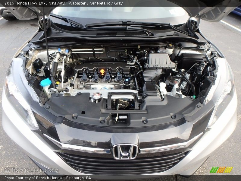 Alabaster Silver Metallic / Gray 2016 Honda HR-V EX-L Navi AWD
