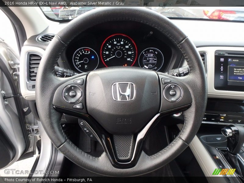 Alabaster Silver Metallic / Gray 2016 Honda HR-V EX-L Navi AWD
