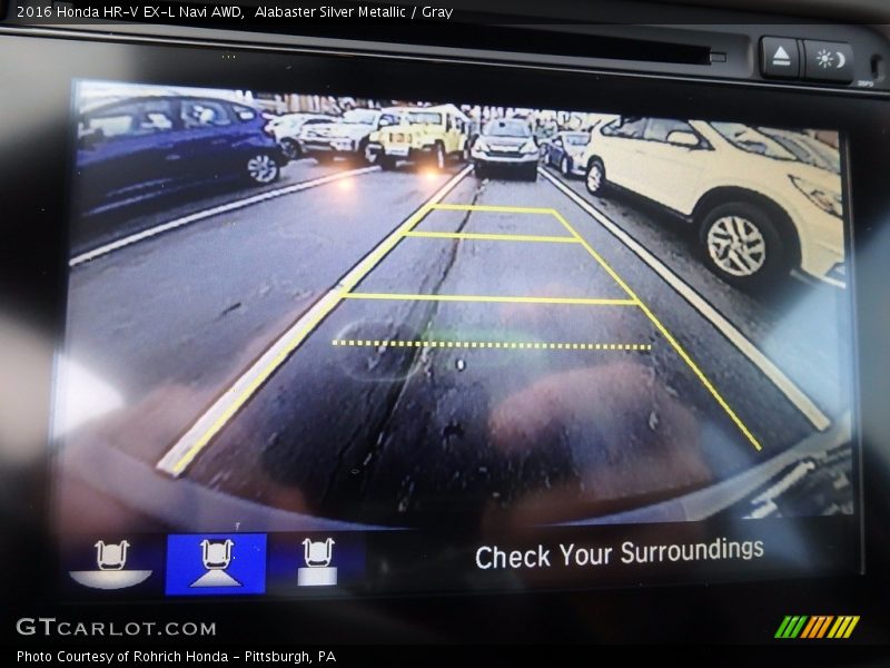 Alabaster Silver Metallic / Gray 2016 Honda HR-V EX-L Navi AWD