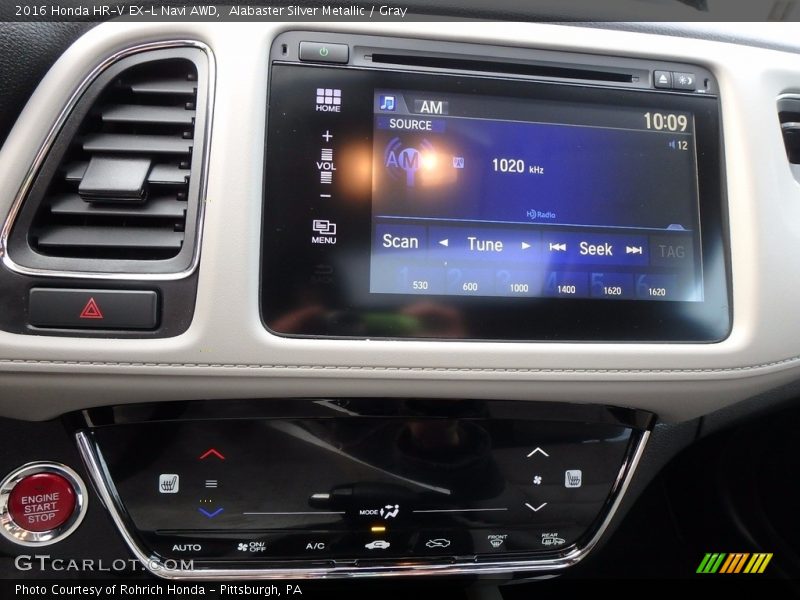 Alabaster Silver Metallic / Gray 2016 Honda HR-V EX-L Navi AWD