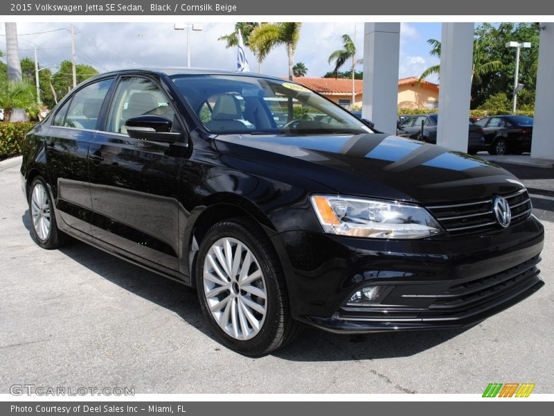 Black / Cornsilk Beige 2015 Volkswagen Jetta SE Sedan