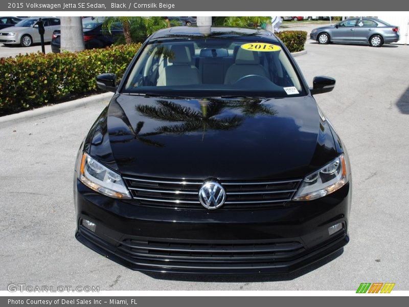 Black / Cornsilk Beige 2015 Volkswagen Jetta SE Sedan