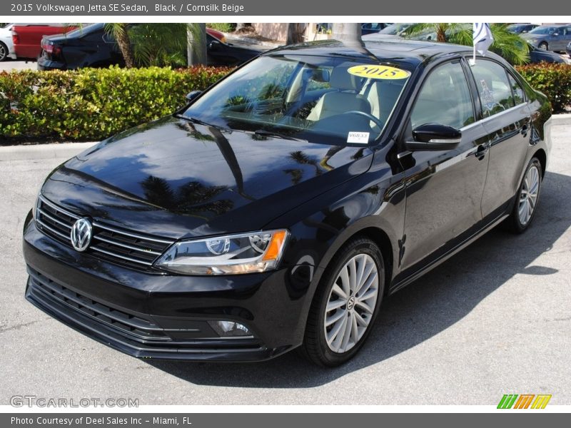 Black / Cornsilk Beige 2015 Volkswagen Jetta SE Sedan