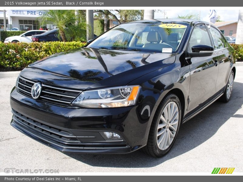 Black / Cornsilk Beige 2015 Volkswagen Jetta SE Sedan