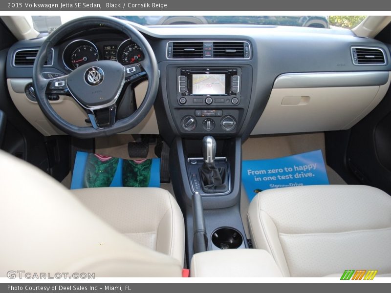 Black / Cornsilk Beige 2015 Volkswagen Jetta SE Sedan