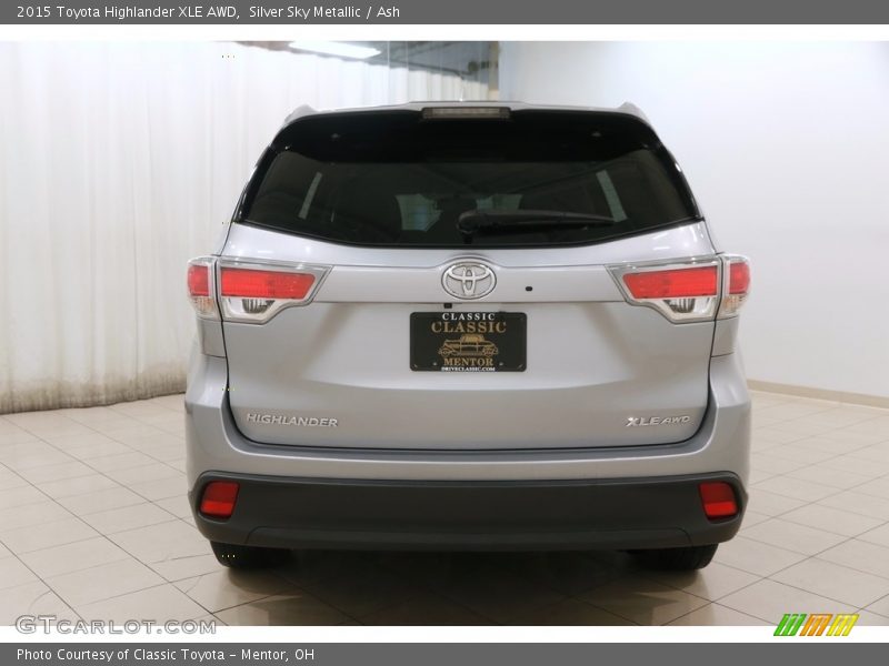 Silver Sky Metallic / Ash 2015 Toyota Highlander XLE AWD