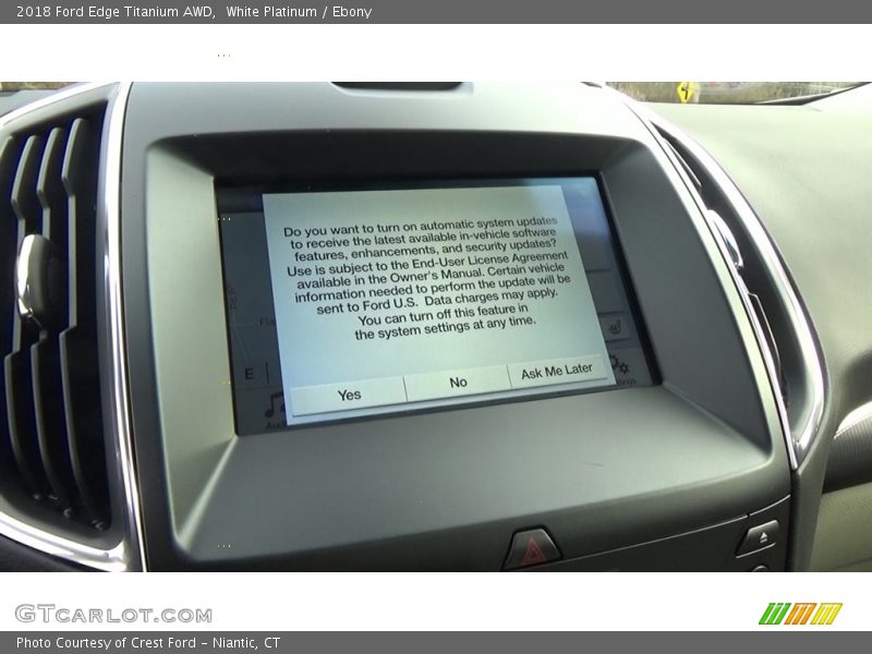 White Platinum / Ebony 2018 Ford Edge Titanium AWD
