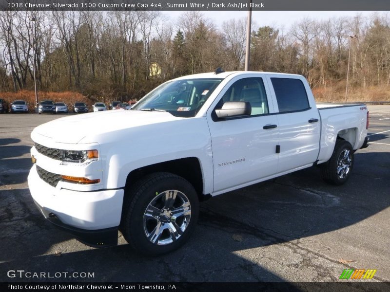 Summit White / Dark Ash/Jet Black 2018 Chevrolet Silverado 1500 Custom Crew Cab 4x4