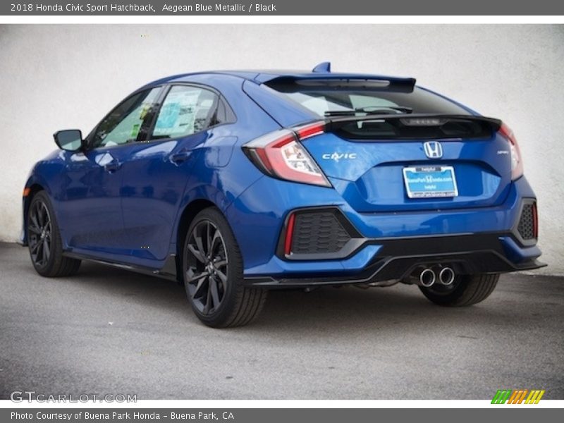 Aegean Blue Metallic / Black 2018 Honda Civic Sport Hatchback