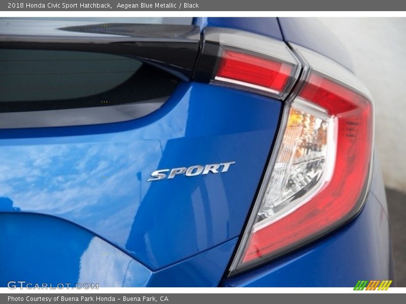 Aegean Blue Metallic / Black 2018 Honda Civic Sport Hatchback