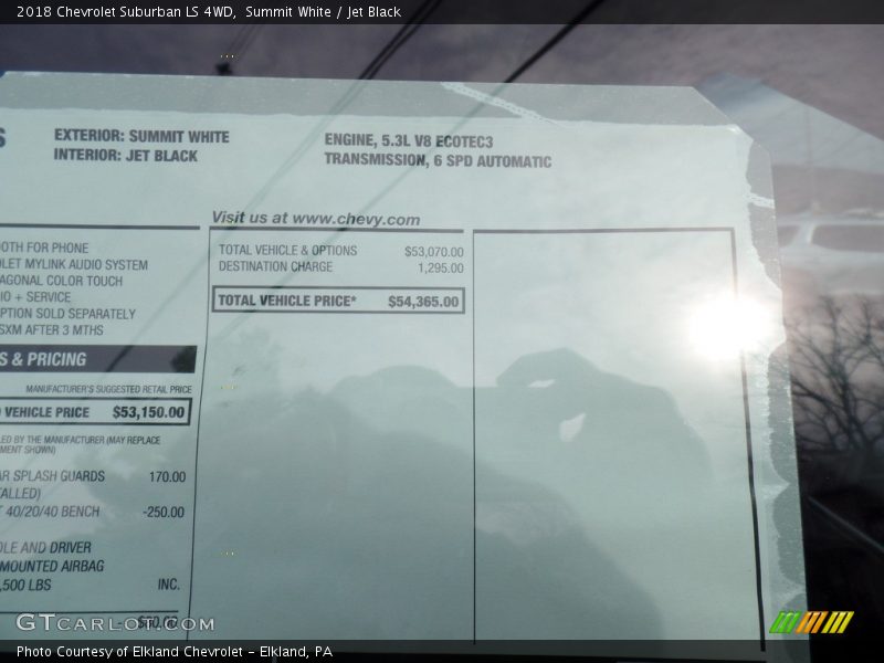Summit White / Jet Black 2018 Chevrolet Suburban LS 4WD