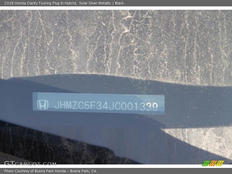 Solar Silver Metallic / Black 2018 Honda Clarity Touring Plug In Hybrid