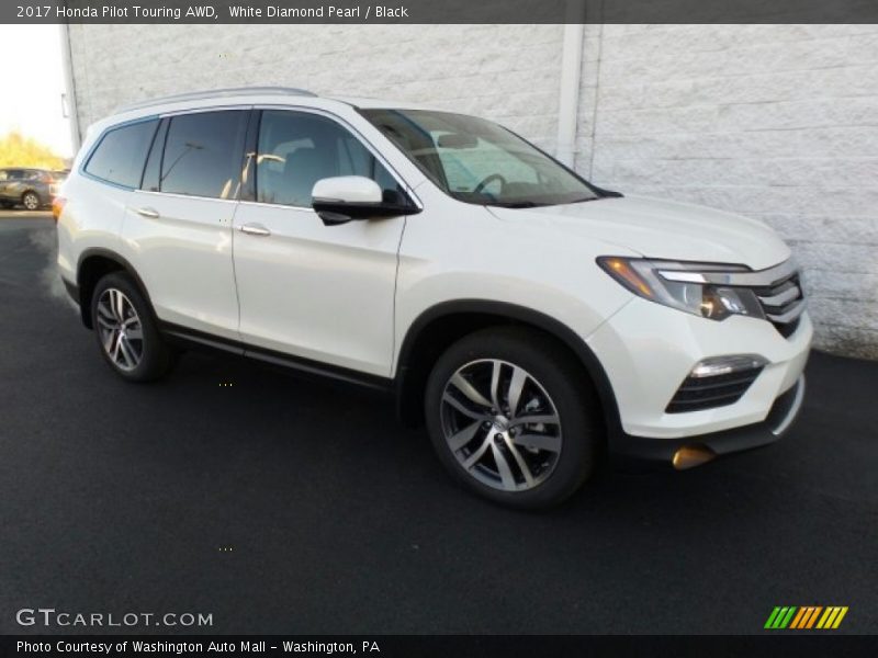 White Diamond Pearl / Black 2017 Honda Pilot Touring AWD