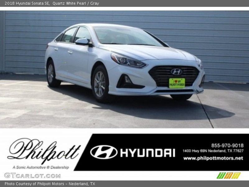Quartz White Pearl / Gray 2018 Hyundai Sonata SE