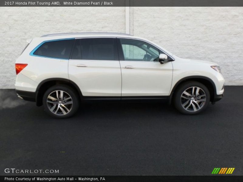 White Diamond Pearl / Black 2017 Honda Pilot Touring AWD