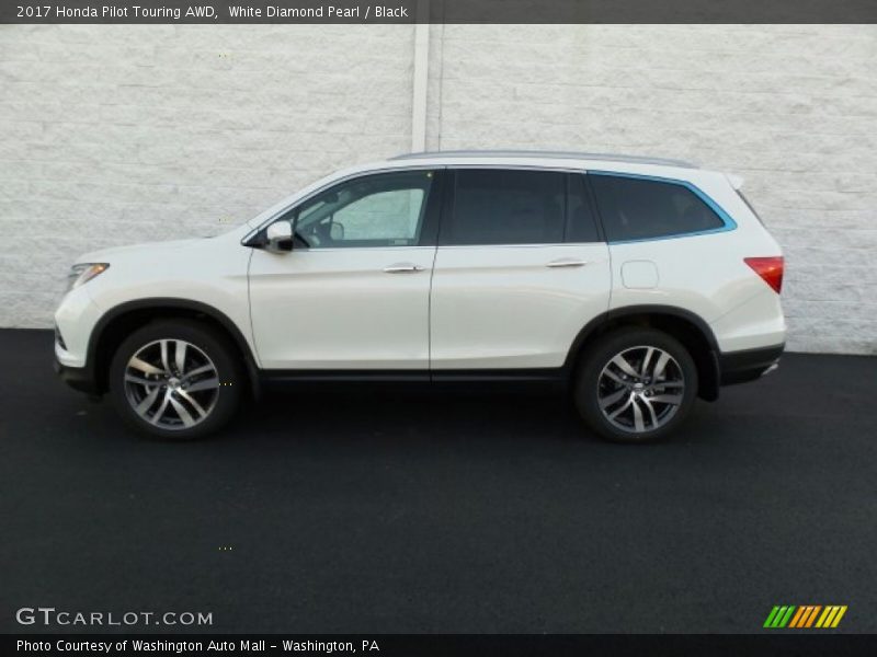 White Diamond Pearl / Black 2017 Honda Pilot Touring AWD