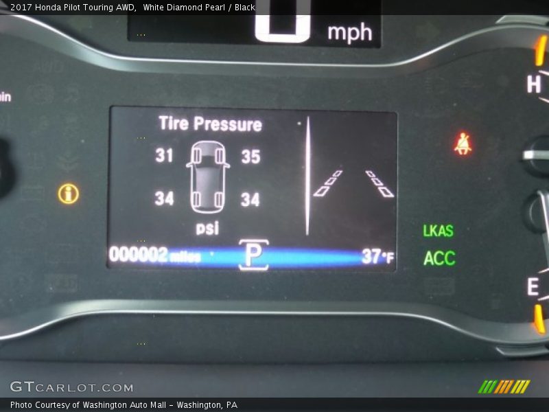 White Diamond Pearl / Black 2017 Honda Pilot Touring AWD