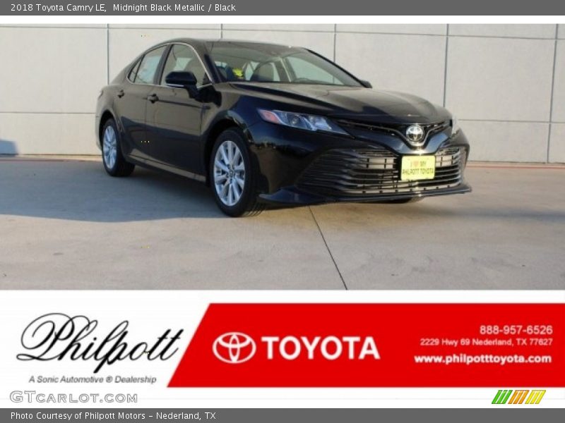 Midnight Black Metallic / Black 2018 Toyota Camry LE