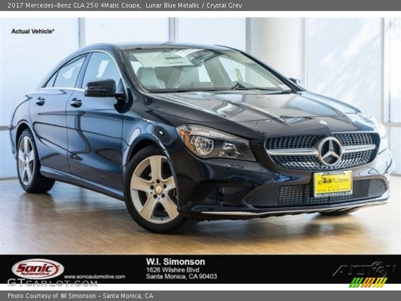 Lunar Blue Metallic / Crystal Grey 2017 Mercedes-Benz CLA 250 4Matic Coupe