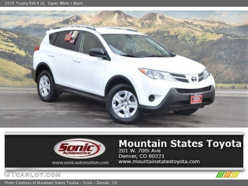 Super White / Black 2015 Toyota RAV4 LE