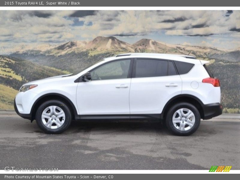 Super White / Black 2015 Toyota RAV4 LE