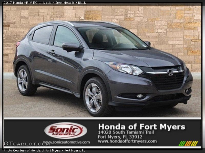 Modern Steel Metallic / Black 2017 Honda HR-V EX-L