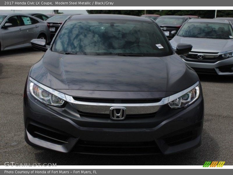 Modern Steel Metallic / Black/Gray 2017 Honda Civic LX Coupe