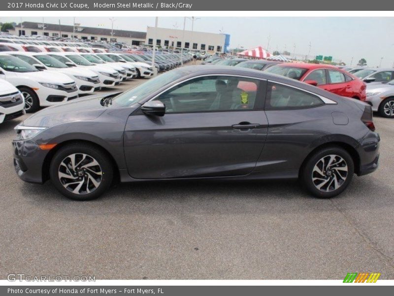 Modern Steel Metallic / Black/Gray 2017 Honda Civic LX Coupe