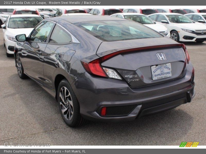 Modern Steel Metallic / Black/Gray 2017 Honda Civic LX Coupe