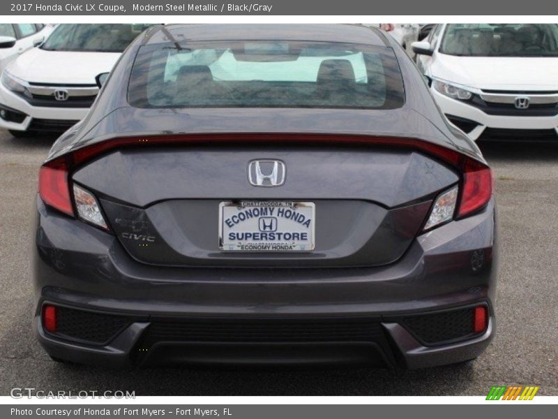 Modern Steel Metallic / Black/Gray 2017 Honda Civic LX Coupe