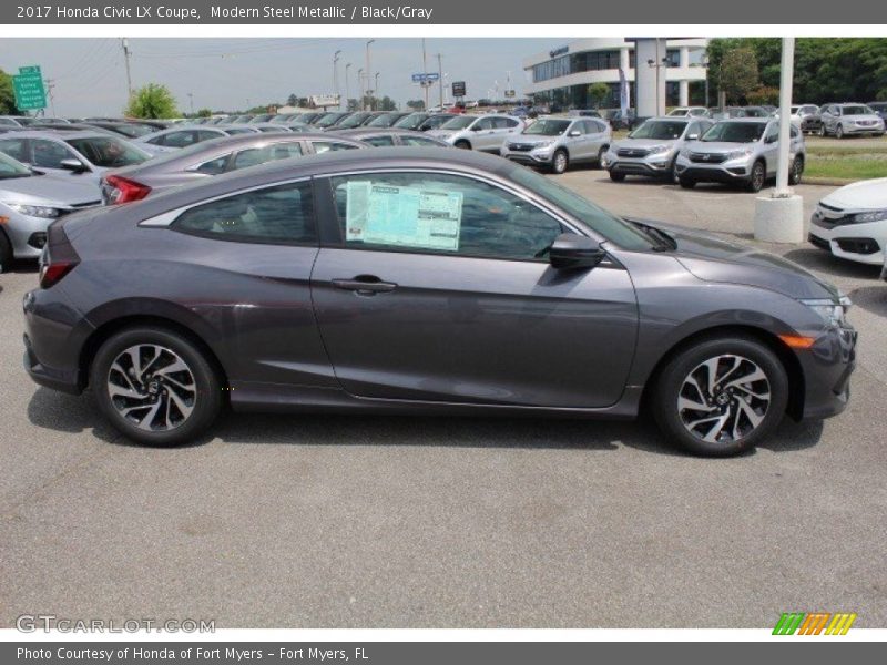 Modern Steel Metallic / Black/Gray 2017 Honda Civic LX Coupe