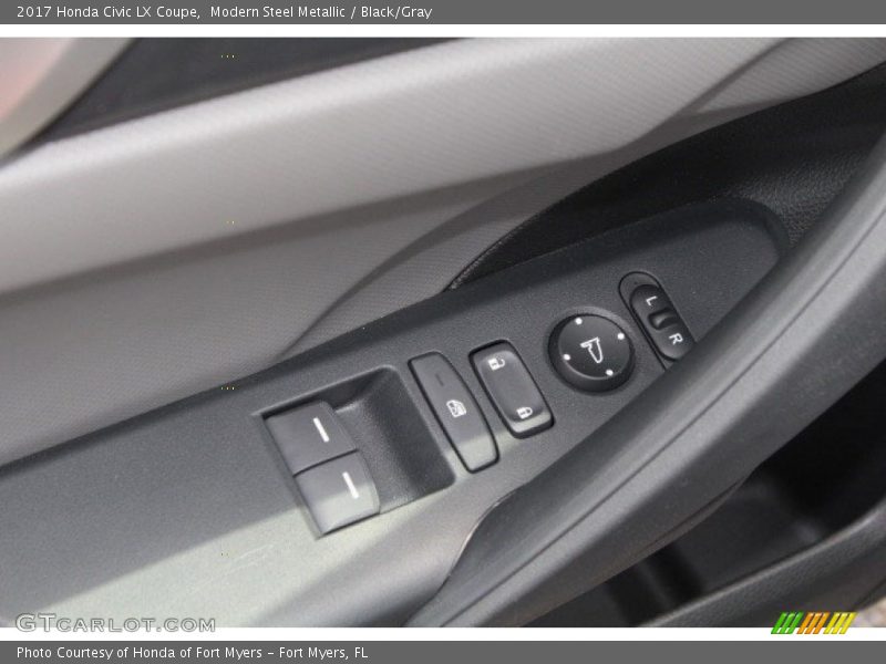 Modern Steel Metallic / Black/Gray 2017 Honda Civic LX Coupe