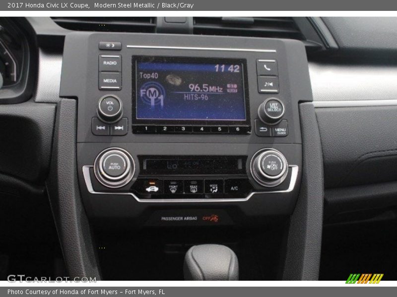 Modern Steel Metallic / Black/Gray 2017 Honda Civic LX Coupe