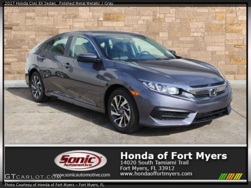 Polished Metal Metallic / Gray 2017 Honda Civic EX Sedan