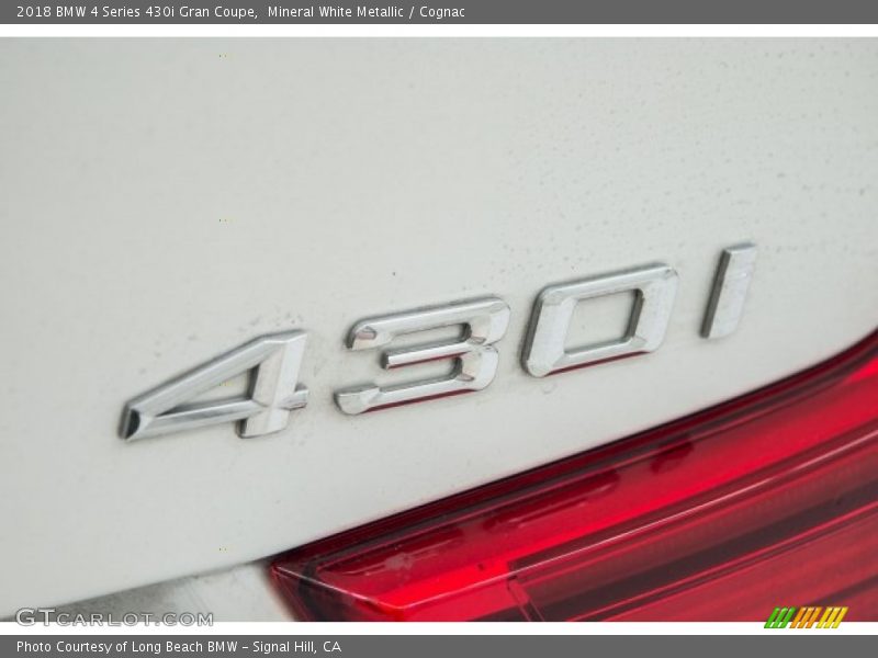 Mineral White Metallic / Cognac 2018 BMW 4 Series 430i Gran Coupe