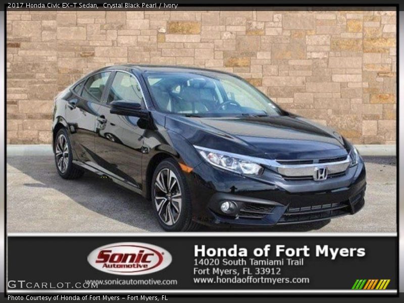 Crystal Black Pearl / Ivory 2017 Honda Civic EX-T Sedan