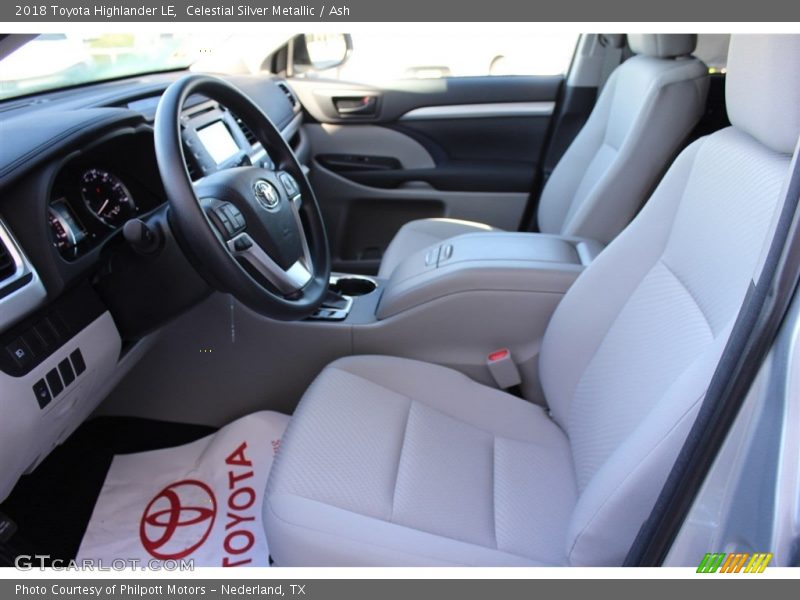 Front Seat of 2018 Highlander LE