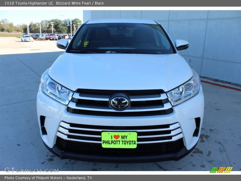 Blizzard White Pearl / Black 2018 Toyota Highlander LE